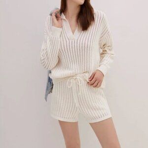 V-Neck Lounge Peasant Boho Minimal Hipster Hippie Art Deco Farm Hip Sweater Set